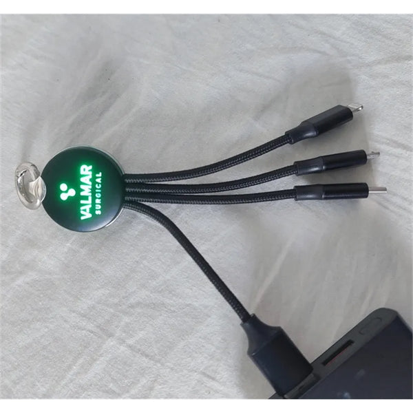 4 In 1 USB Charge Cable With Light Up Logo