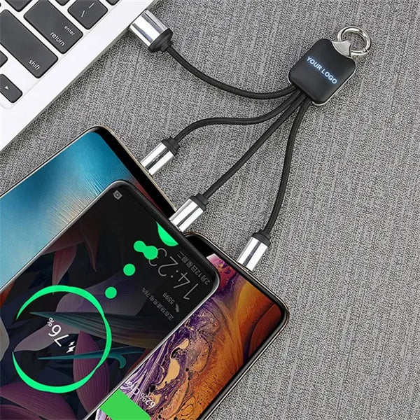 4 In 1 USB Charge Cable With Light Up Logo