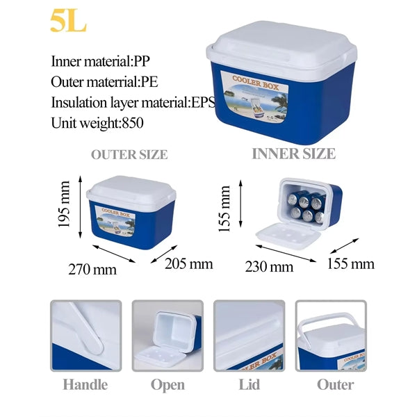 6 Can Portable Outdoor Camping Insulated Cooler Box