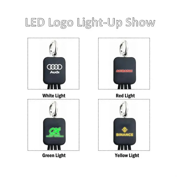 4 In 1 USB Charge Cable With Light Up Logo