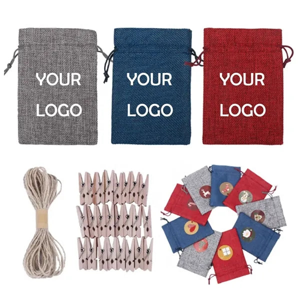 Burlap Gift Pouch Bags with Drawstring