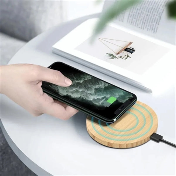 Bamboo Wood Wireless Battery Charger
