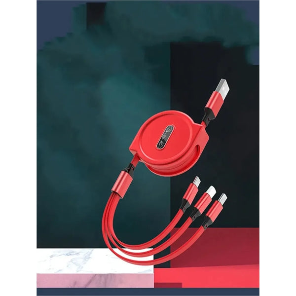 3 in 1 Retractable USB Charging Cable with Type C