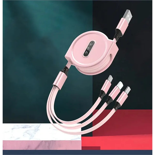 3 in 1 Retractable USB Charging Cable with Type C