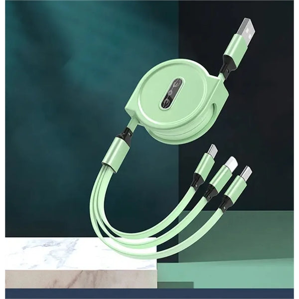 3 in 1 Retractable USB Charging Cable with Type C