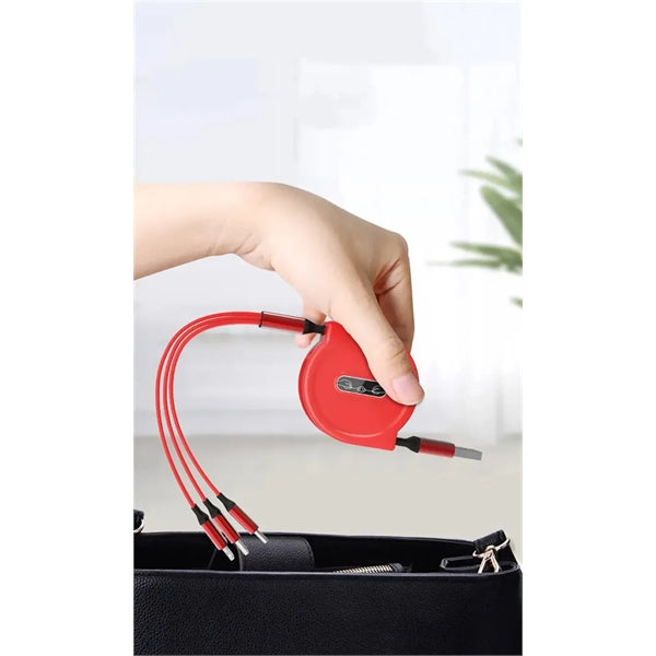 3 in 1 Retractable USB Charging Cable with Type C