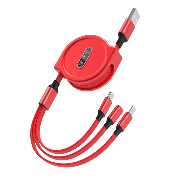 3 in 1 Retractable USB Charging Cable with Type C