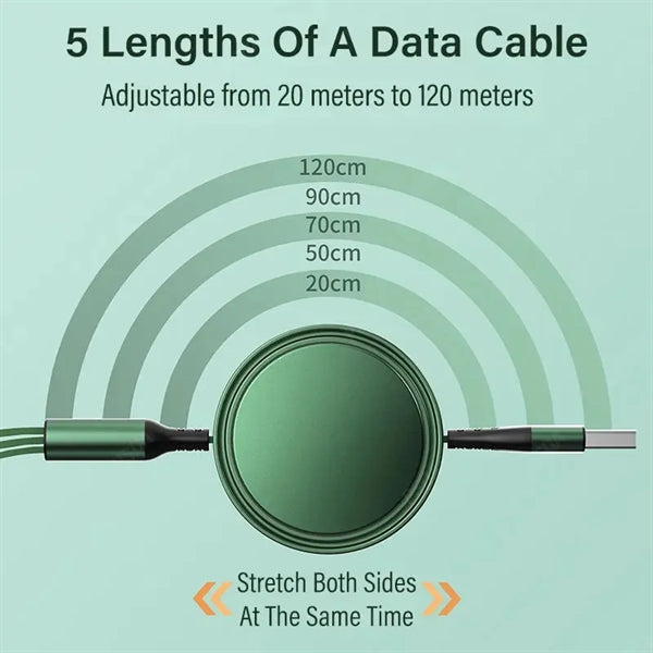 Multi Charging Retractable 3 in 1 Phone Charger Cord 4ft