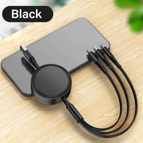 Multi Charging Retractable 3 in 1 Phone Charger Cord 4ft