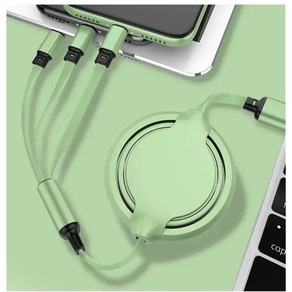 3-in-1 Retractable Charging Cable For Mobiles And Tablet