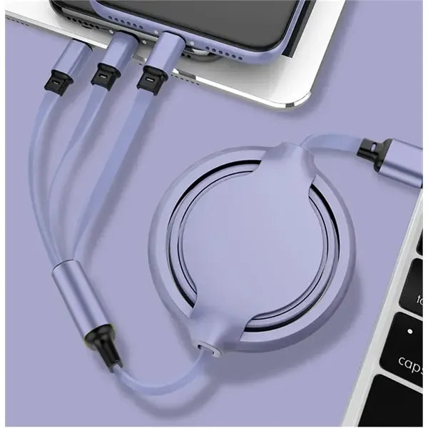 3-in-1 Retractable Charging Cable For Mobiles And Tablet