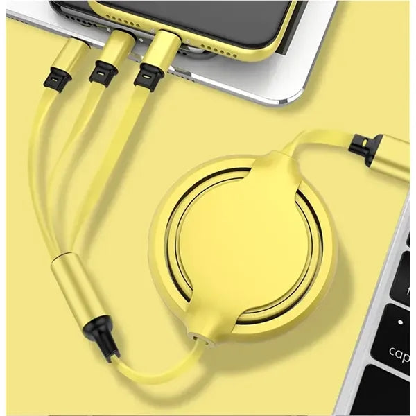 3-in-1 Retractable Charging Cable For Mobiles And Tablet