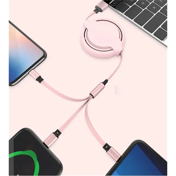 3-in-1 Retractable Charging Cable For Mobiles And Tablet