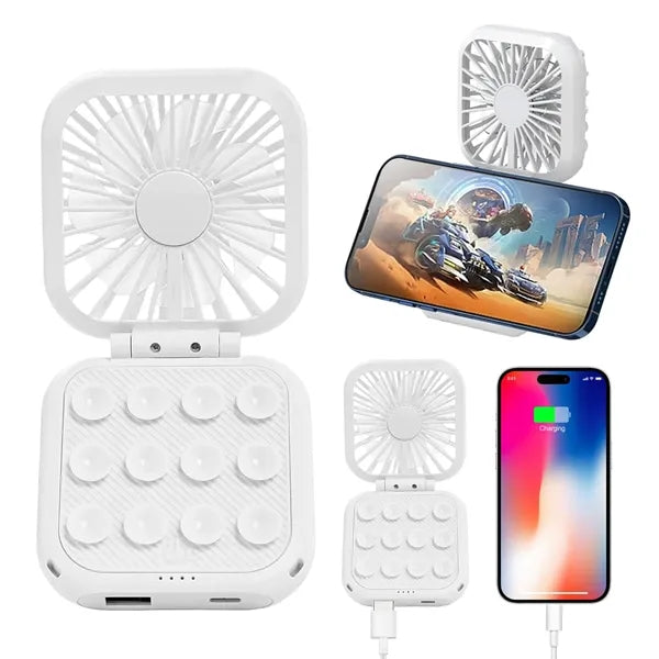 Charging Phone Stand Hanging Neck Holding Mini Desktop Fan