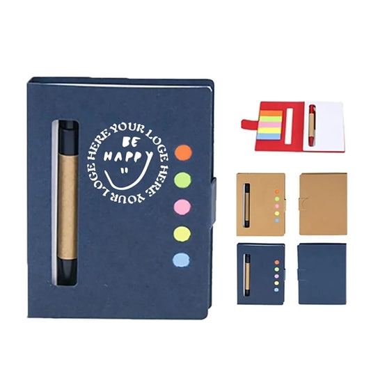 Spiral Notebook With Sticky Notes & Pen