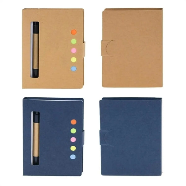Spiral Notebook With Sticky Notes & Pen
