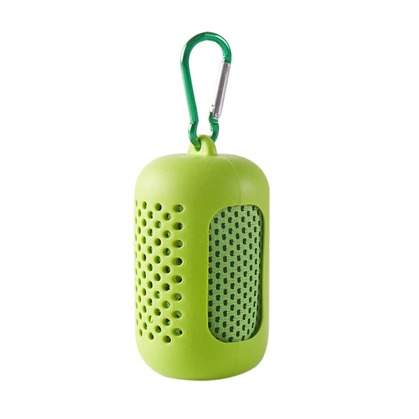 Quick Drying Microfiber Cooling Towel with Silicone Case
