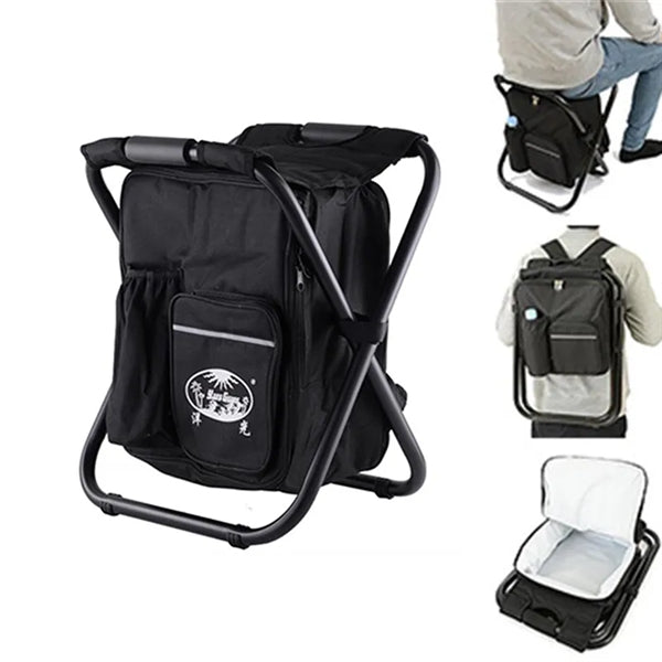Portable Folding Lightweight Backpack Stool Cooler Chair