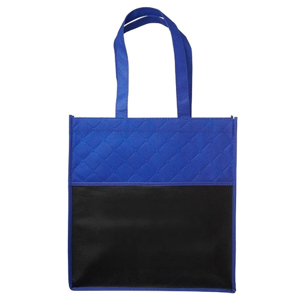 Two Tone Quilted Pocket Tote Bag