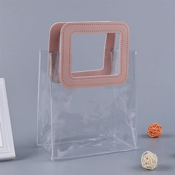 Clear PVC Tote Bag Handbag Gift Wrap Storage with Handle
