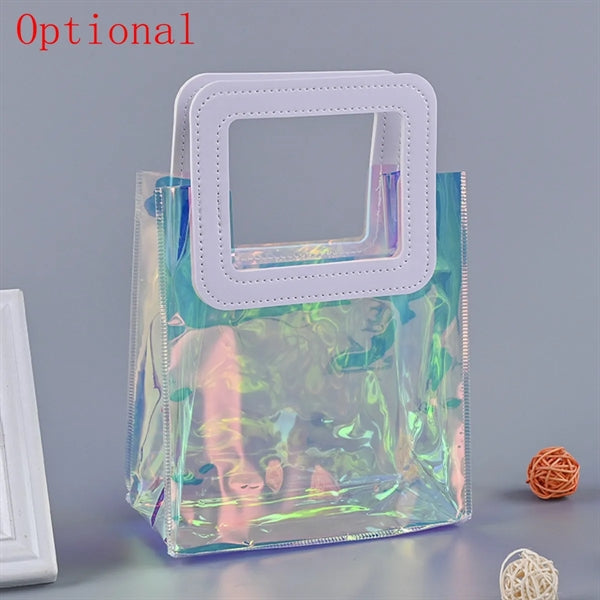 Clear PVC Tote Bag Handbag Gift Wrap Storage with Handle