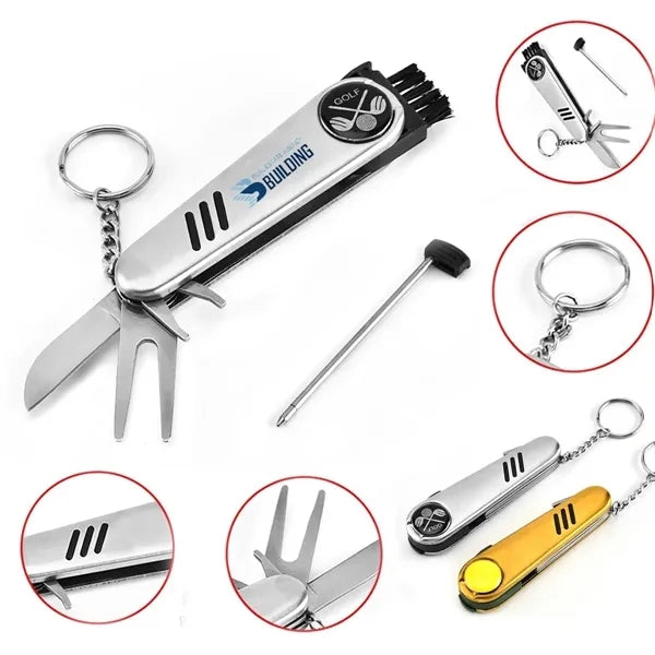5 in 1 Kit Portable Multi-Pocket Golf Knife W/ Keychain