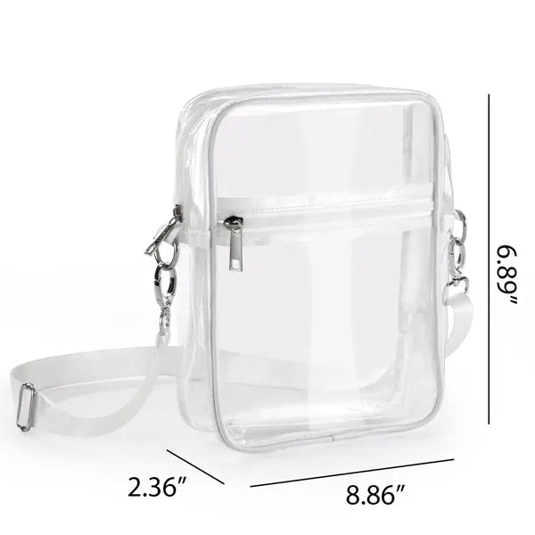 Clear PVC Crossbody Bag Stadium Approved Messenger Purse