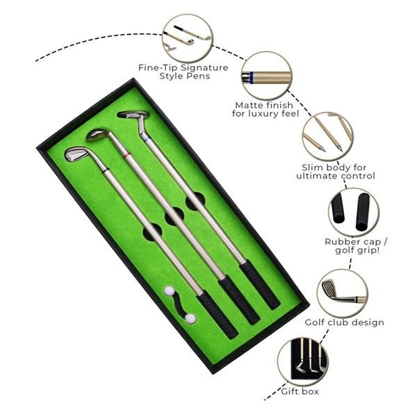 Golf Pen Set Ballpoint Mini Club Desk Toys Top Gift