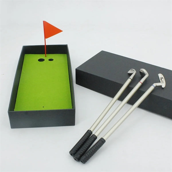 Golf Pen Set Ballpoint Mini Club Desk Toys Top Gift