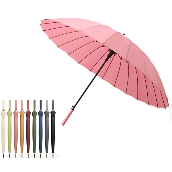 24 Ribs Large Golf Umbrella With Pu Handle