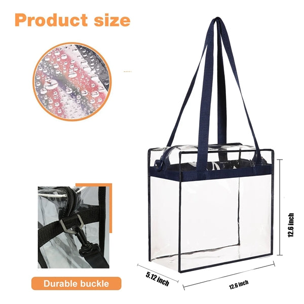 PVC Crossbody Transparent Shoulder Bag with Zip Closure