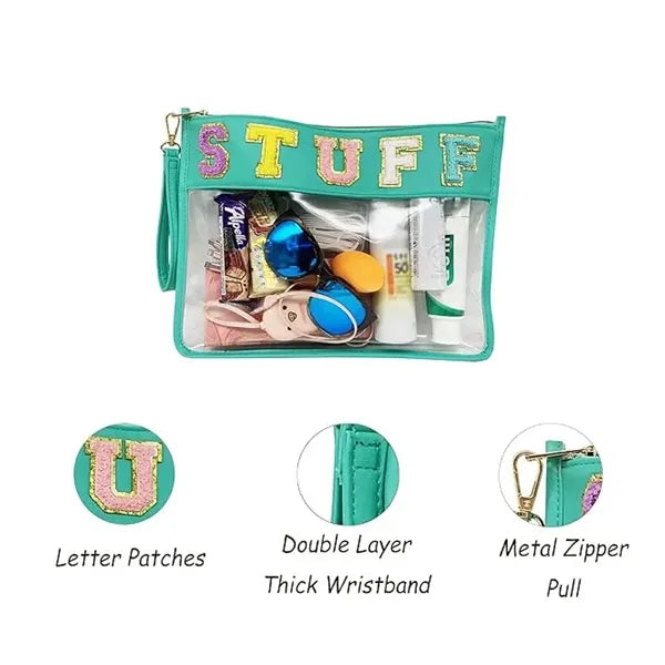 Letter Clear Tote Bag with Wrist Strap