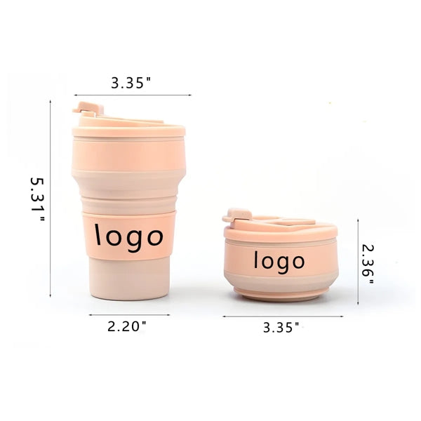 11oz Silicone Portable Folding Water Bottle