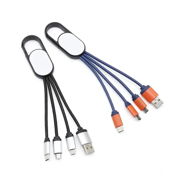 Multi Charging Cable Short 0.6FT With LED Light Trim