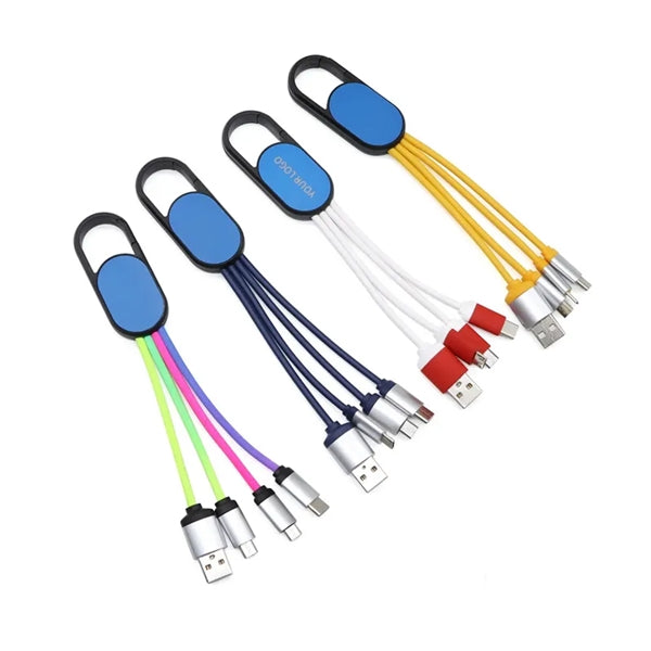 Multi Charging Cable Short 0.6FT With LED Light Trim