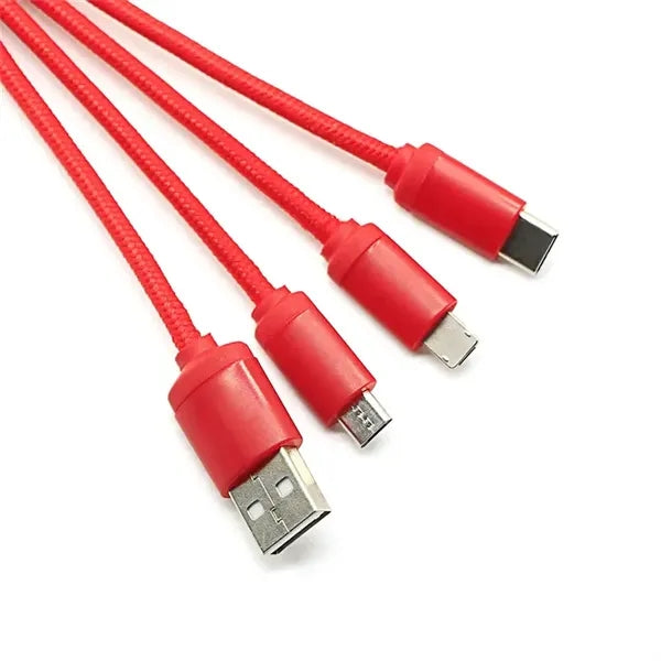 Multi Charging Cable Short 0.6FT With LED Light Trim