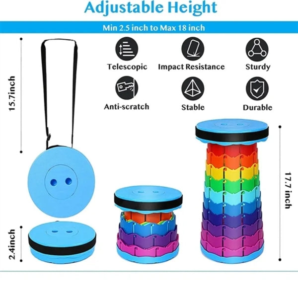 Rainbow Design Upgraded Folding Stool Lightweight