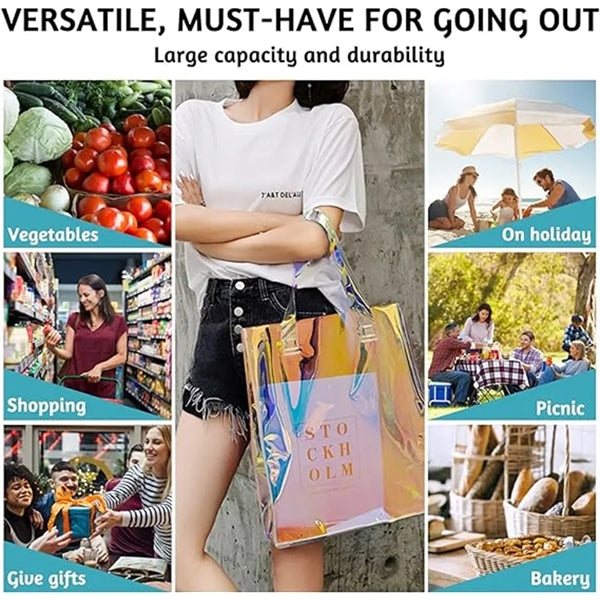 Iridescent Clear Beach Tote Bag