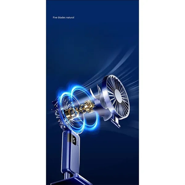 Neck handheld usb rechargeable digital display fan