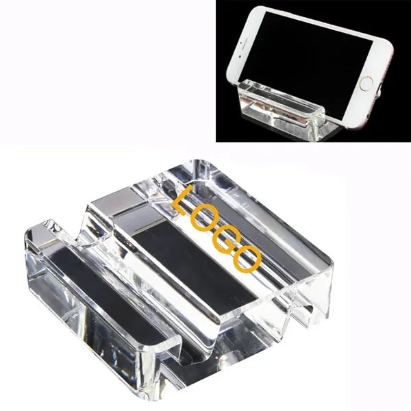 Square Crystal Phone Stand Paperweight