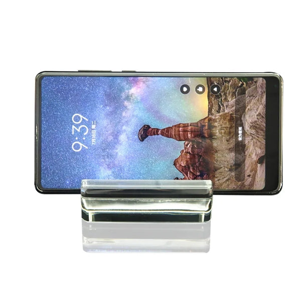 Square Crystal Phone Stand Paperweight