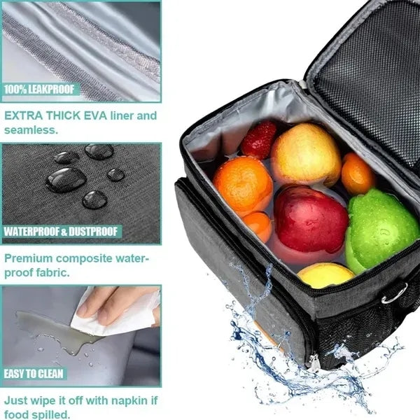 Large Capacity Insulated Cooler Lunch Bag