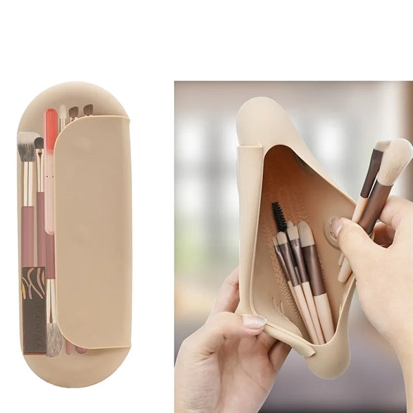 Soft Portable Silicone Cosmetic Face Brushes Holde