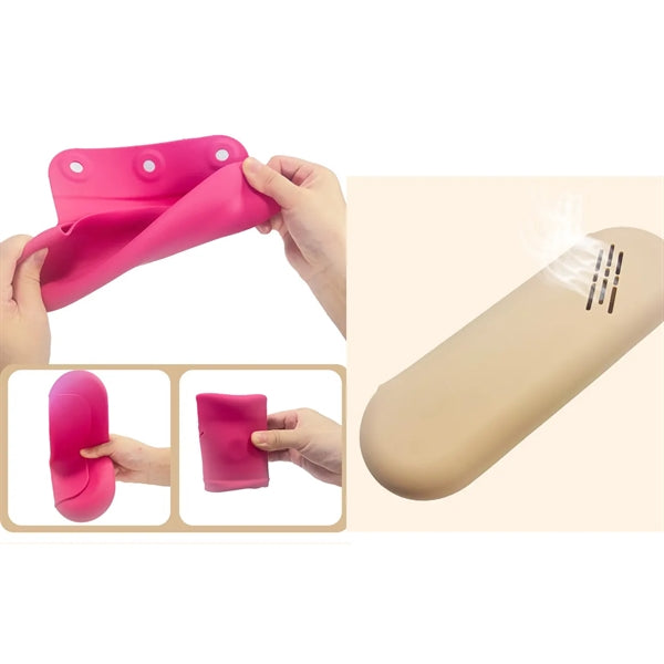 Soft Portable Silicone Cosmetic Face Brushes Holde