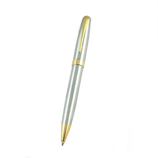 Executive Metal Ballpoint Pen with Gold Trim