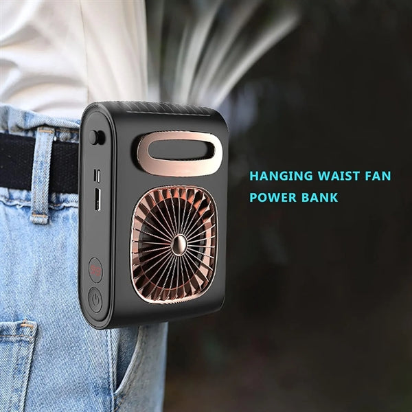 Portable Waist Fan Powerbank Air Conditioning Cooling