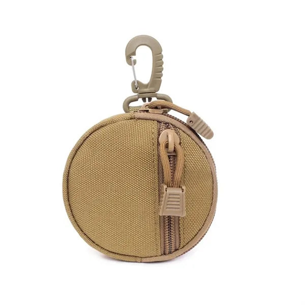 Portable Tactical Round Wallet with Carabiner