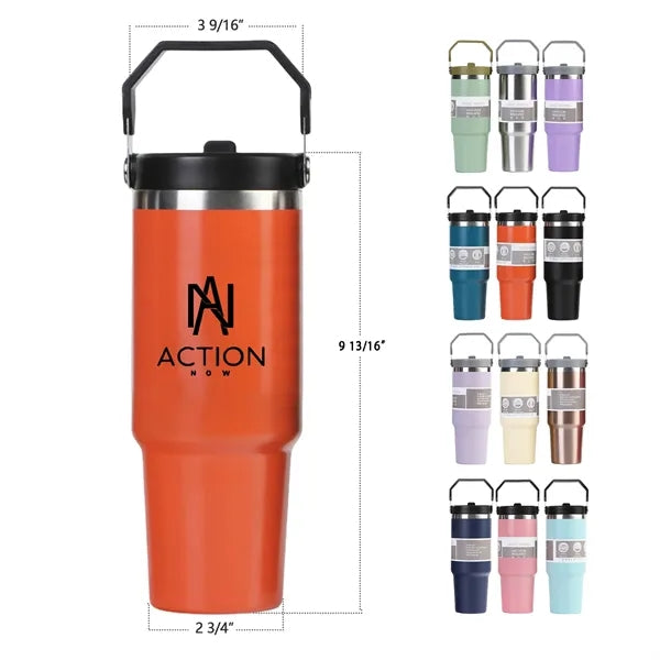30 oz Stainless Steel Insulted Travel mugs With Straw