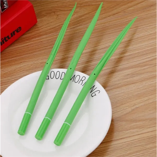 Silicone Pens with Green Leaf-like Grass Blade Design