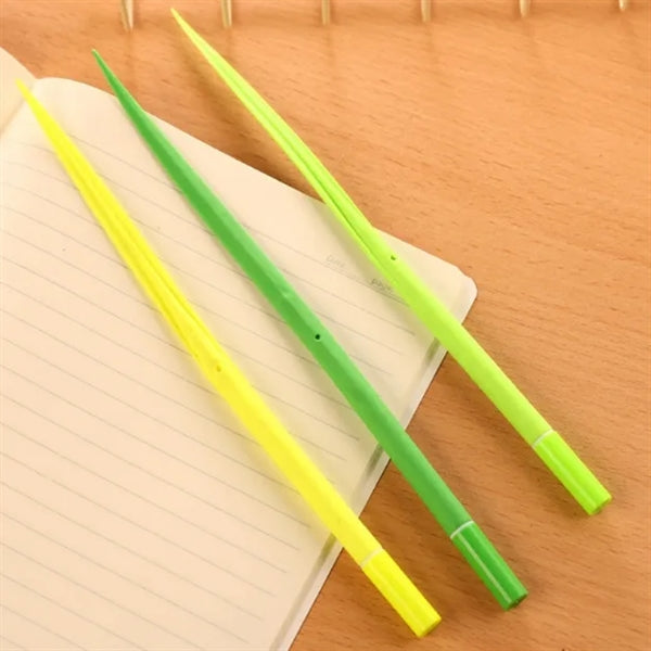 Silicone Pens with Green Leaf-like Grass Blade Design